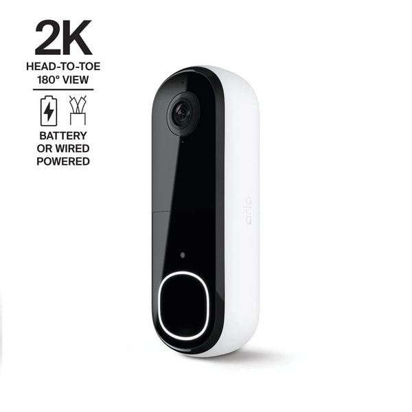 AVD4001100NAS - - Smart Wi-Fi Battery Operated/Wired - White - Video Doorbell 2K (2Nd Generation) Camera