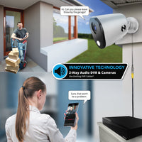® 2-Way Audio 12 Channel DVR Security System with 1TB Hard Drive and 4 Wired 1080P Deterrence Cameras