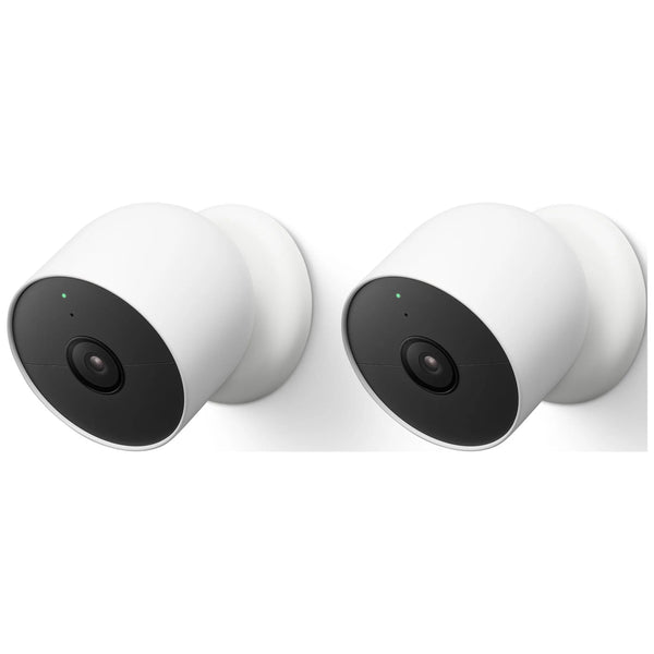 Nest Cam 2-Pack - Outdoor or Indoor | Battery Wireless Indoor and Outdoor Security Camera for Home Security Cameras - Snow