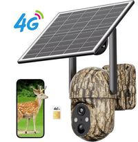4G LTE Solar Cellular Trail Camera, Game Hunting Wildlife Deer Wireless Camera with 2K Color Night Vision, PIR Motion Detection, 360° PTZ View, Outdoor Security Cam