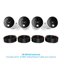 8 Channel 4K Bluetooth DVR with 1TB Hard Drive and 4 Wired 4K Spotlight Cameras with Audio Alerts and Sirens