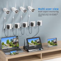Hiseeu 10CH Wireless Security Camera System 10CH Wireless Security Camera System with 10.1'' Monitor & 1TB NVR