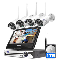 Hiseeu 10CH Wireless Security Camera System 10CH Wireless Security Camera System with 10.1'' Monitor & 1TB NVR
