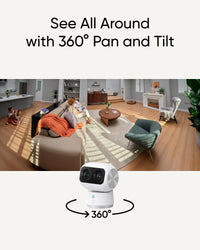 Security Indoor Cam S350, Dual Cameras, 4K UHD Resolution Security Camera with 8× Zoom and 360° PTZ