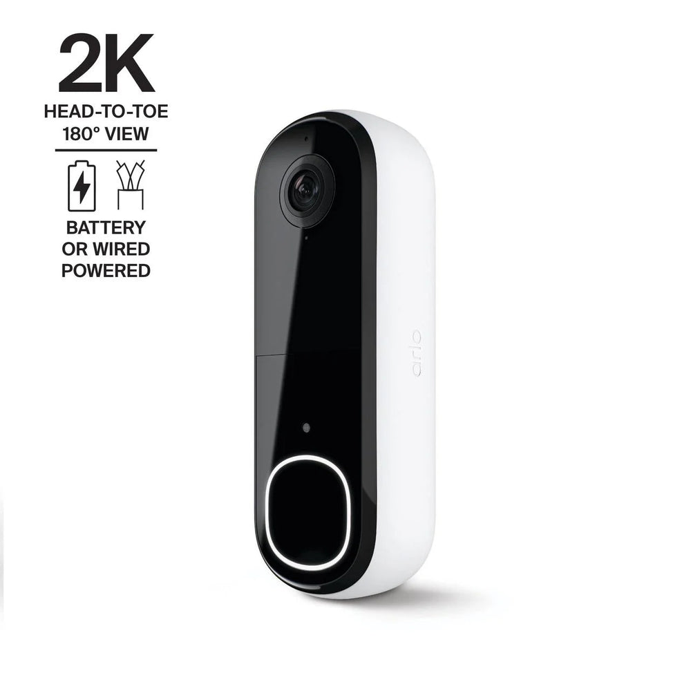 AVD4001100NAS - - Smart Wi-Fi Battery Operated/Wired - White - Video Doorbell 2K (2Nd Generation) Camera