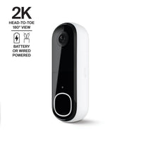 AVD4001100NAS - - Smart Wi-Fi Battery Operated/Wired - White - Video Doorbell 2K (2Nd Generation) Camera
