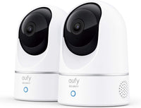 Security Indoor Cam E220 2-Cam Kit, 2K Security Indoor Camera Pan & Tilt, Plug-In Camera with Wi-Fi, Human & Pet AI, Voice Assistant Compatibility, Motion Tracking, Homebase 3 Compatible