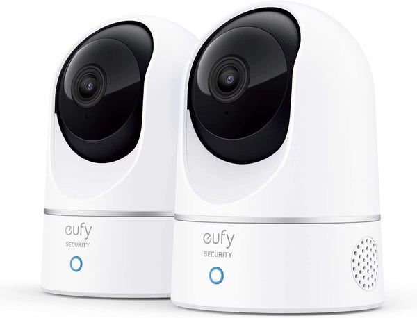 Security Indoor Cam E220 2-Cam Kit, 2K Security Indoor Camera Pan & Tilt, Plug-In Camera with Wi-Fi, Human & Pet AI, Voice Assistant Compatibility, Motion Tracking, Homebase 3 Compatible