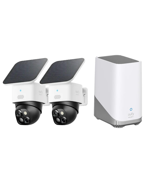 Security Solocam S340 2-Pack with Homebase 3, 360° Surveillance, 2.4 Ghz Wi-Fi, No Monthly Fee